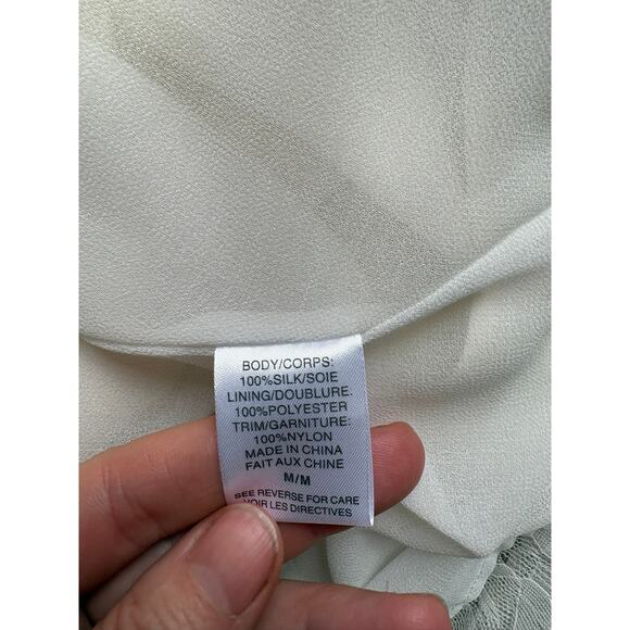 Cami NYC 100% Silk Lace Trim Cowl Neck Camisole Tank Top Ivory Size M - Picture 9 of 10